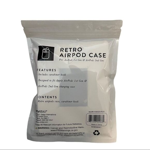 NWT VIVITAR Retro AirPod Case for Air Pods 1st & 2nd Gen - Picture 2 of 2